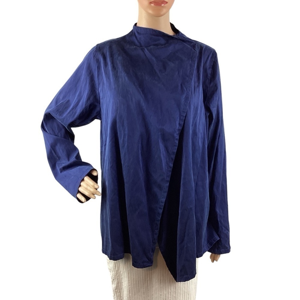 Bryn Walker Draped Jacket Topper Size S Blue Lagenlook